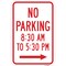 Signmission No Parking 8:30 Am To 5:30 Pm With Right Arrow, Heavy-Gauge Aluminum, 12" x 18", A-1218-25065 A-1218-25065 - alternate 1